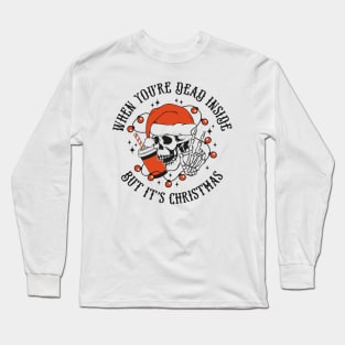 Skull Santa Hat Long Sleeve T-Shirt